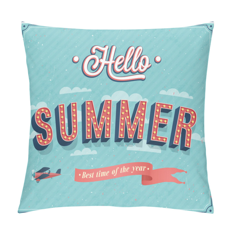 Personality  Hello Summer Typographic Design. Pillow Covers