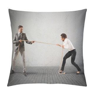 Personality  Rivals Business Beople Pulling A Rope Pillow Covers