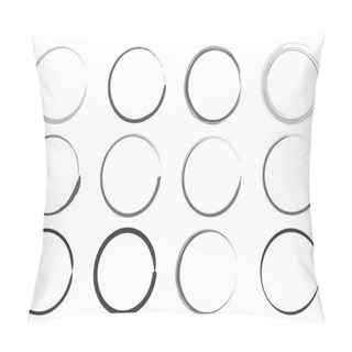 Personality  Circle Of Brush Strokes On White Background. Pillow Covers