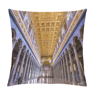 Personality  Long Columns Nave Papal Basilica Paul Beyond Walls Rome Italy Pillow Covers