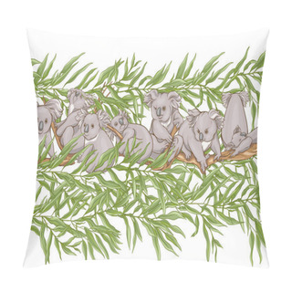 Personality Koala Bear Seamless Pattern. Pillow Covers