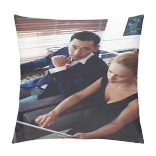 Personality  Successful Staff Using Touch Pad Pillow Covers