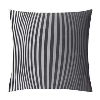Personality  Op Art Bulging Vertical Stripes Black And White One Pillow Covers
