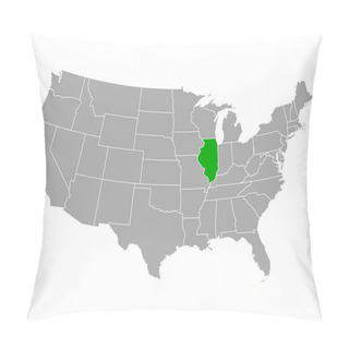 Personality  Map Of Illinois In USA Pillow Covers