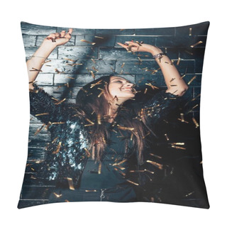 Personality  Woman Dancing With Arms Raised Pillow Covers