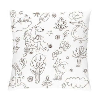 Personality  Animals Vector Winter Objects Pillow Covers