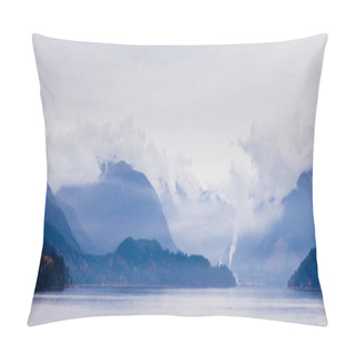 Personality  Rain Clouds On Coastal Mountain Ranges BC Canada Pillow Covers