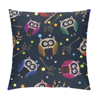 Personality  Vector Background With Owls. Pillow Covers