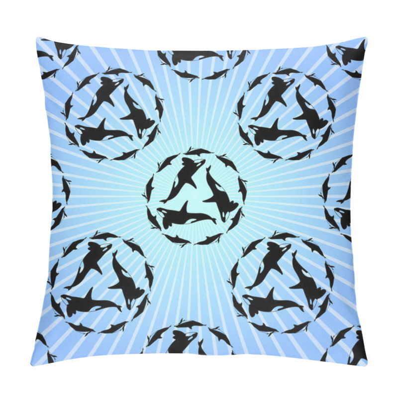 Personality  Vector Background With Killer Whales Pillow Covers