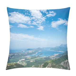Personality  Beautiful View On Kotor Bay And Blue Cloudy Sky In Montenegro Pillow Covers