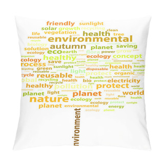 Personality  Autumn Tree Ecology Word Cloud Concept Pillow Covers
