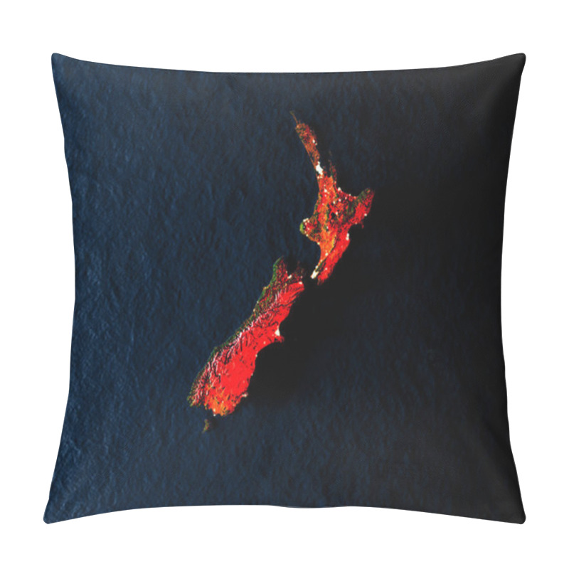 Personality  New Zealand In Red From Space At Night Pillow Covers