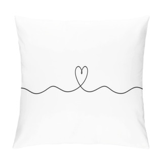 Personality  Heart Background Valentine Day Design, Continuous One Line Drawing. Minimalism Vector Illustration With Love Symbol. Pillow Covers