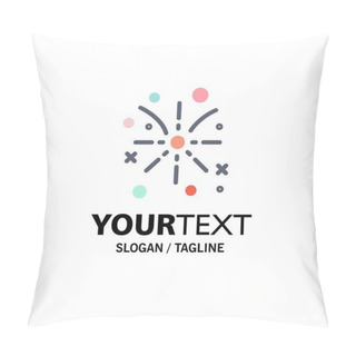 Personality  Firework, Fire, Easter, Holiday Business Logo Template. Flat Col Pillow Covers