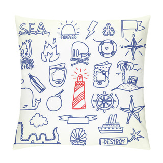 Personality  Hand Drawn Old School Tattoo Vector Objects Pillow Covers