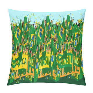 Personality  Brazil Soccer Fans Pillow Covers