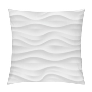 Personality  White Wavy Panel Seamless Texture Background. Pillow Covers