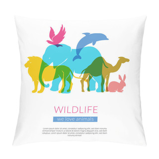 Personality  Wildlife Animals Flat Silhouettes Composition Poster Pillow Covers