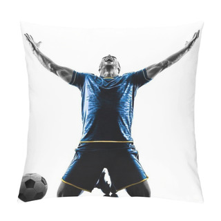 Personality  Soccer Player Man Happy Celebration Silhouette Isolated Pillow Covers