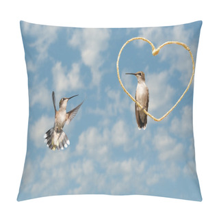 Personality  Hummingbirds In A Valentine's Day Design Pillow Covers
