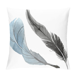 Personality  Bird Feather From Wing Isolated. Watercolor Background Illustration Set. Isolated Feathers Illustration Element. Pillow Covers