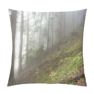 Personality  Inside A Woods In A Foggy Day Pillow Covers