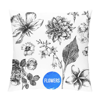 Personality  Set Of Hand Drawn Flowers Pillow Covers