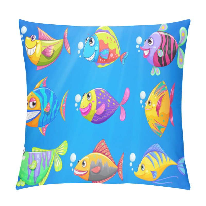 Personality  Nine colorful fishes under the sea pillow covers