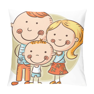 Personality  Happy Cartoon Family With One Child Pillow Covers