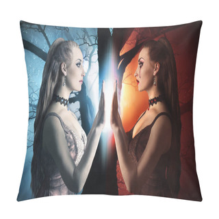 Personality  Two Sides Of A Human Being. Pillow Covers