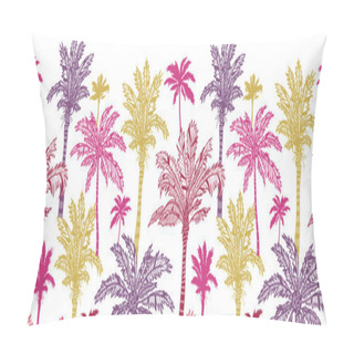 Personality  Palm Trees Horizontal Seamless Pattern Background Border Pillow Covers