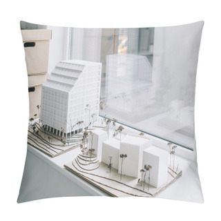 Personality  White Architecture Models On Windowsill In Light Modern Office Pillow Covers