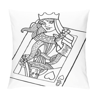 Personality  Playing Card Of Heart Queen Pillow Covers