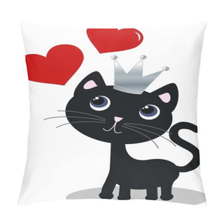 Personality  A Black Cat With A Crown Pillow Covers