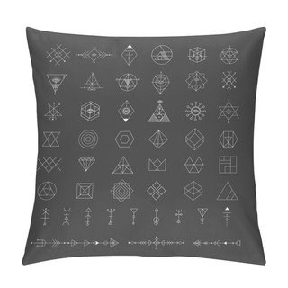 Personality  Set Of Trendy Geometric Icons Pillow Covers