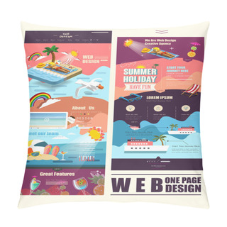 Personality  Summer Vacation Concept One Page Website Template Design  Pillow Covers