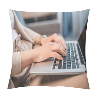 Personality  Hands Typing On Keyboard Of Laptop   Pillow Covers