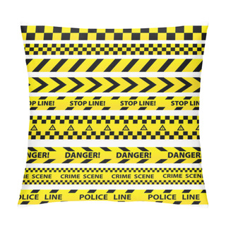 Personality  Black And Yellow Police Stripe Border, Construction, Danger Caut Pillow Covers