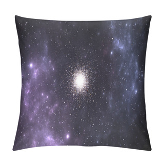 Personality  Globular Cluster, Spherical Collections Of Ancient Stars That Orbits A Galactic Core. 3D Illustration Pillow Covers