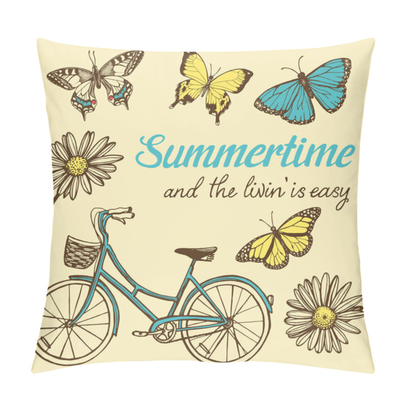 Personality  Hand drawn summer set. pillow covers