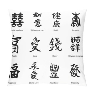 Personality  Collection Of The Chinese Feng Shui Hieroglyphs Pillow Covers