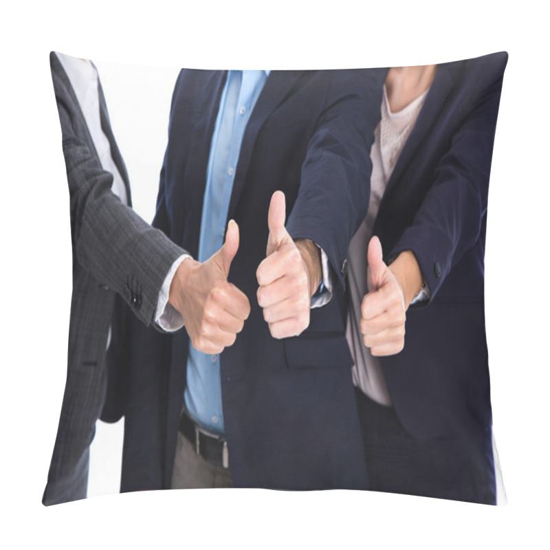 Personality  Thumbs Up: Business People Making Symbol For Success, Yes Or Par Pillow Covers