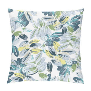 Personality  Trendy Floral Background With Large Exotic Tropical Leaves In Style Watercolor. Pillow Covers