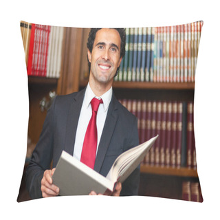 Personality  Lawyer Reading A Book In His Studio Pillow Covers