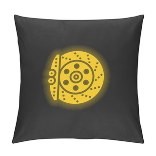 Personality  Brake Yellow Glowing Neon Icon Pillow Covers
