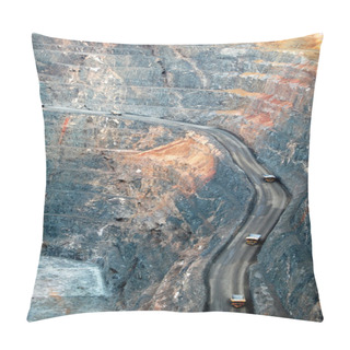 Personality  Mining Trucks At The Gold Mine Pillow Covers
