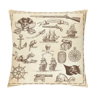 Personality  Treasure Map Vector Illustrations Pillow Covers
