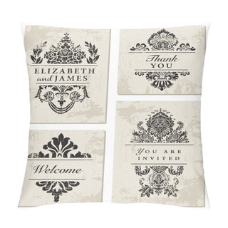 Personality  Vector Ornate Frame Set Pillow Covers