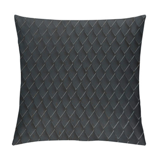 Personality  Metal Fence On Black Background, Full Frame View Pillow Covers