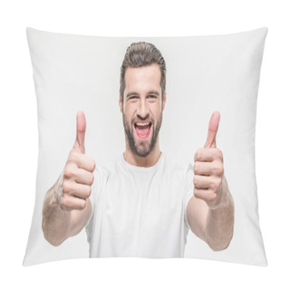 Personality  Man Showing Thumbs Up  Pillow Covers